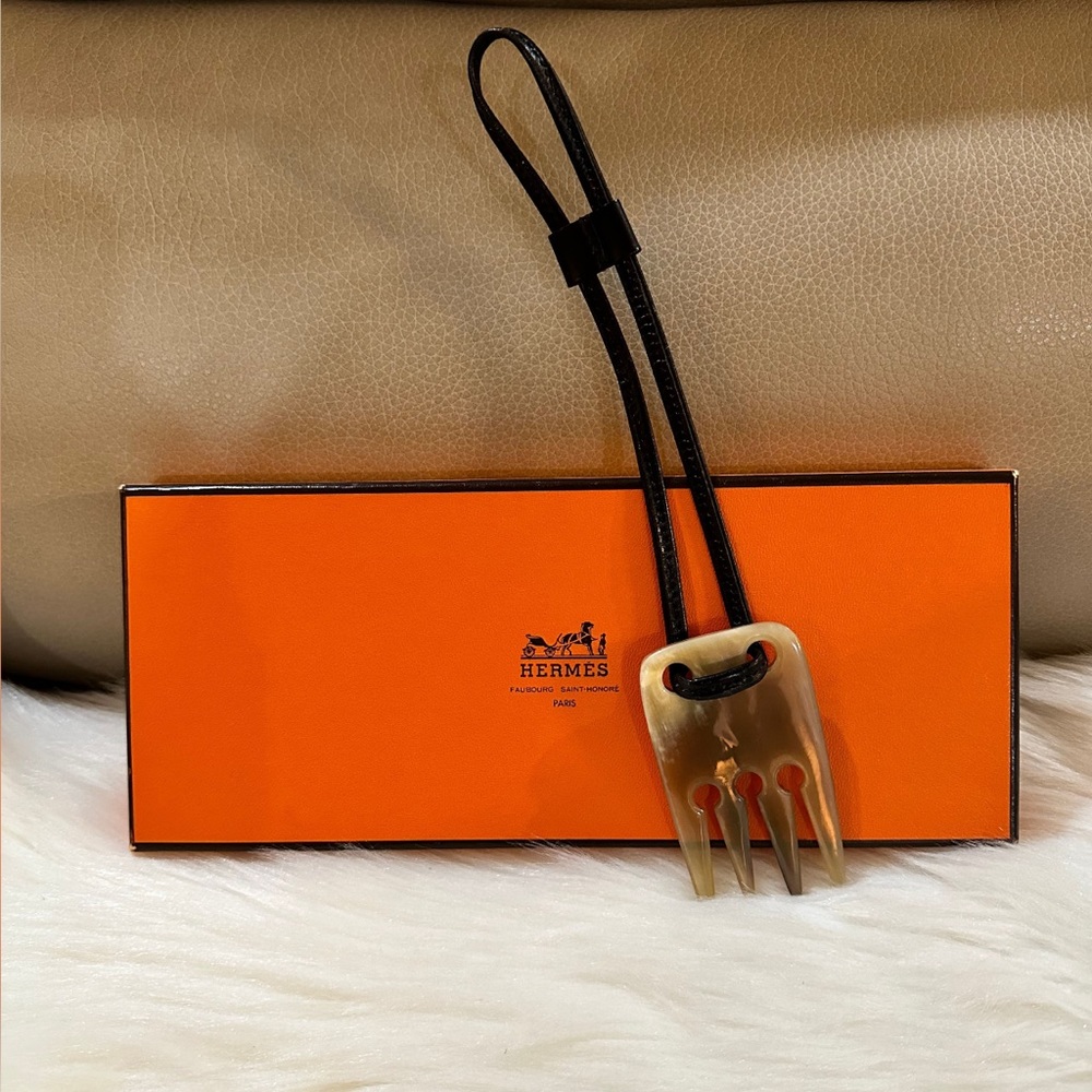 Authentic Hermes Buffalo Horn Comb Charm